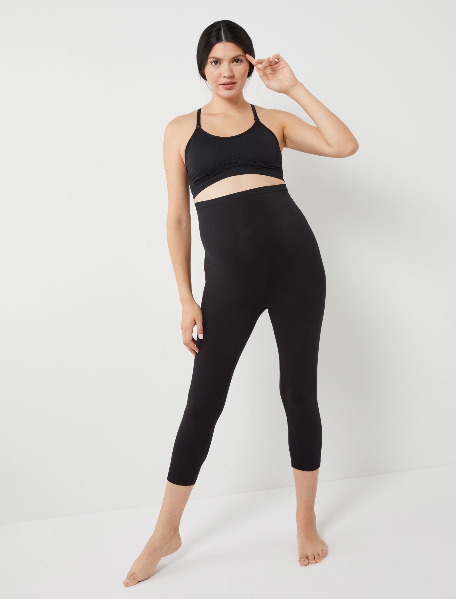 Image of Luxe Essentials Secret Fit Belly Ultra Soft Crop Maternity Leggings