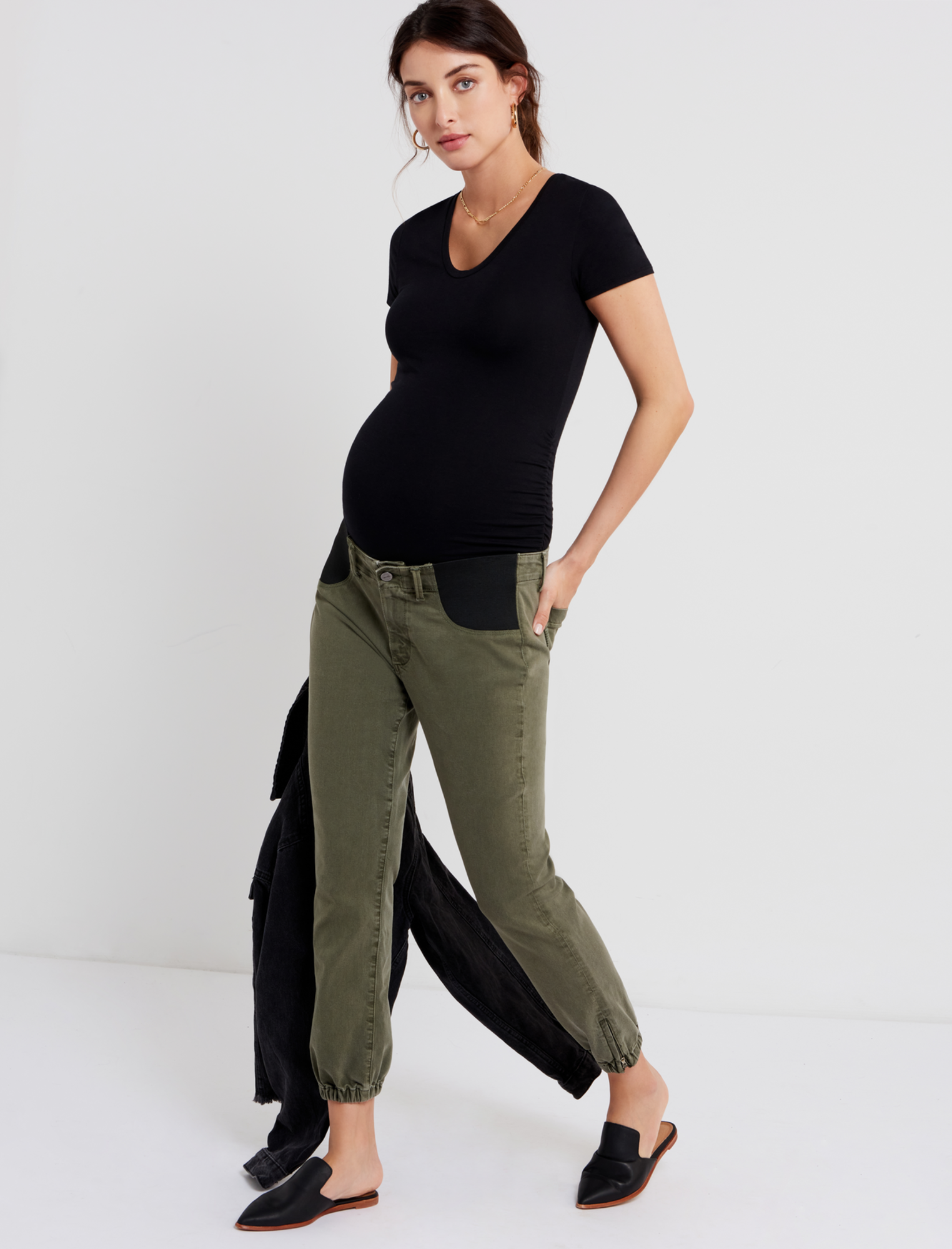 Maternity Side Panel Pixie Flare Pants | Old Navy