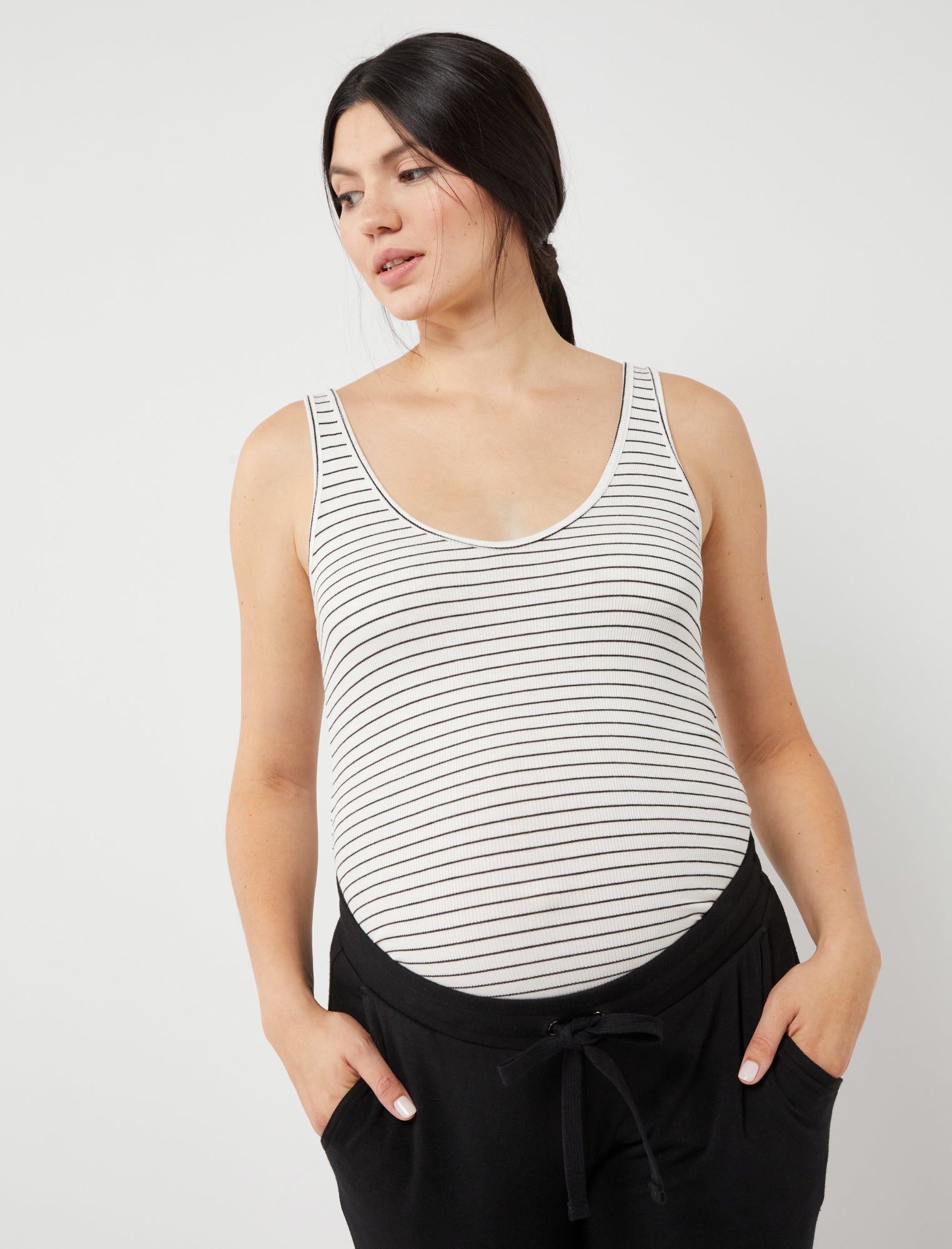 Luxe Short Sleeve Ribbed Maternity Tee