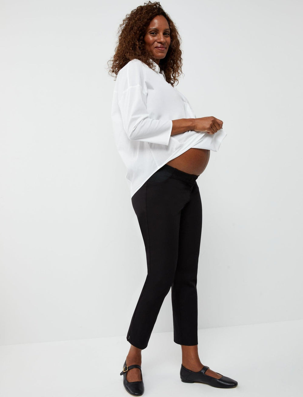 Curie Side Panel Slim Ankle Maternity Pant - A Pea In the Pod