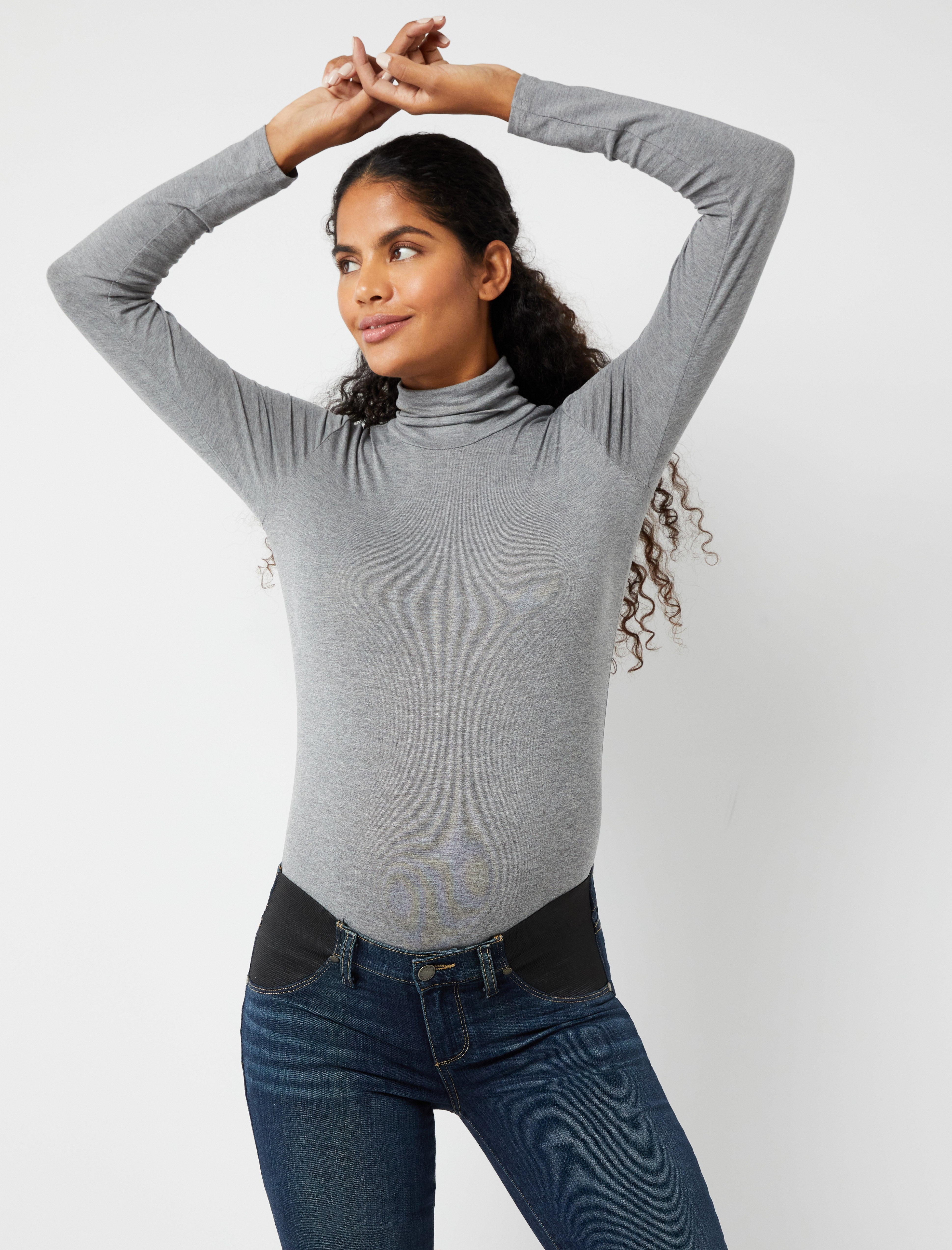 Image of Long Sleeve Turtleneck Maternity Top