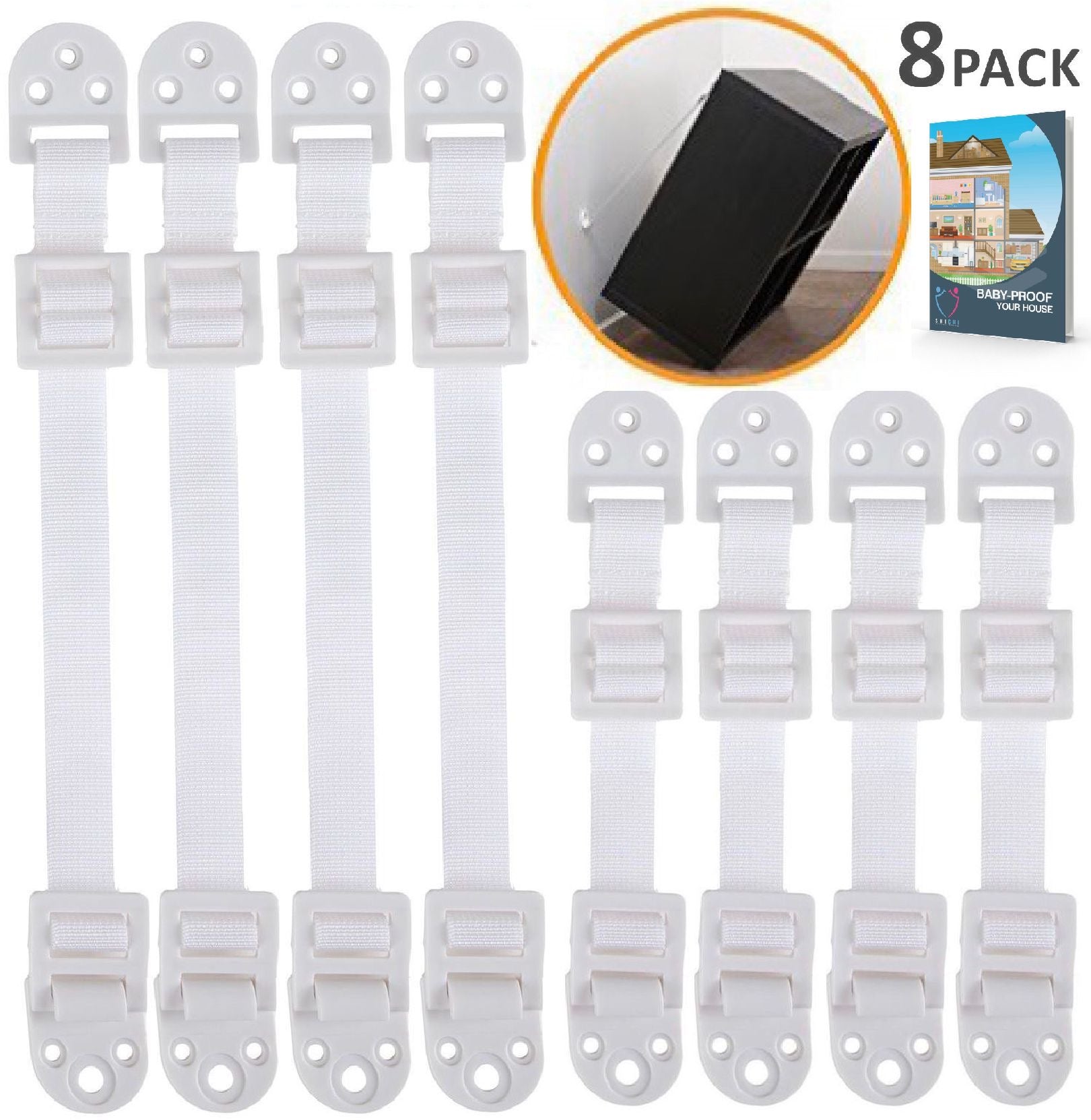 Furniture Anti Tip Straps 8 Pack For Baby Proofing Shichi Baby