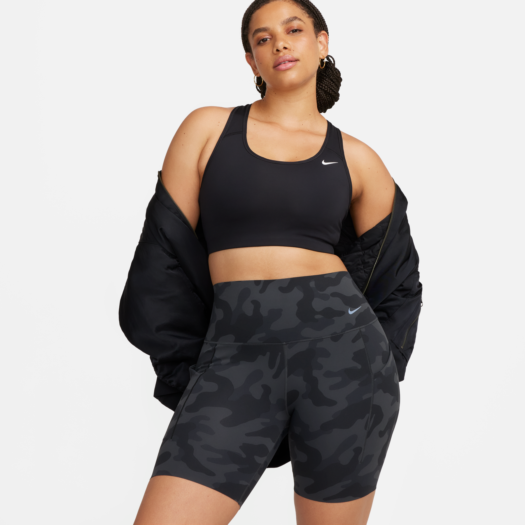 NIKE UNIVERSA WOMEN'S MEDIUM-SUPPORT HIGH-WAISTED CROPPED LEGGINGS WITH  POCKETS BLACK/BLACK – Park Access