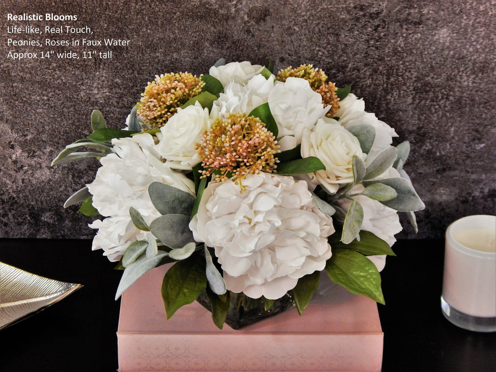 Silk flower arrangement, TALL, artificial, pussy willow, branches, gla –  Sharon Nagassar Designs