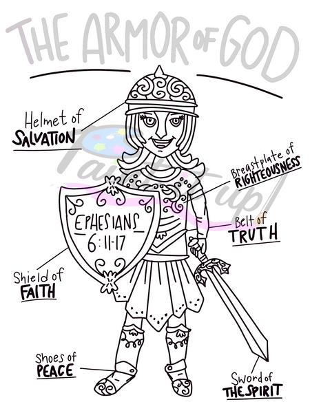 Armor of God Coloring Page – Paint it up Chesnee