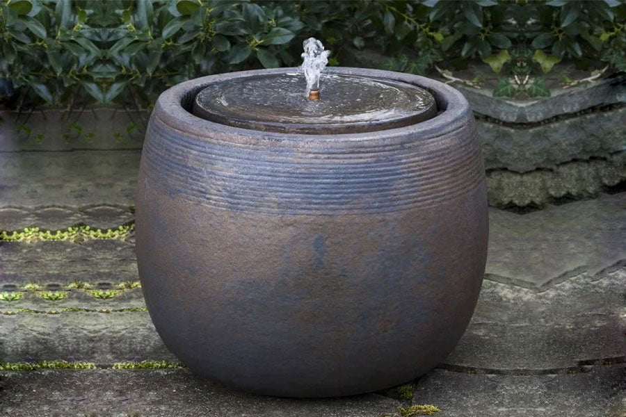 Bronze Boden Fountain bubbler in action