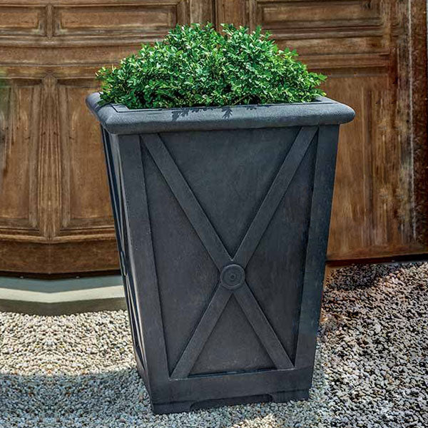 Campania International Directoire Planter, Medium filled with plants in the backyard