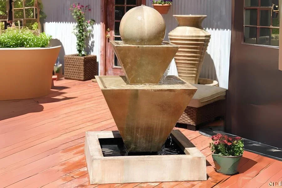 Double Oblique with Ball Fountain in action in the backyard