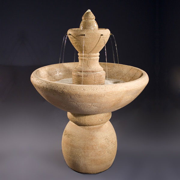 Fiore Stone Chaparral Fountain running against gray background