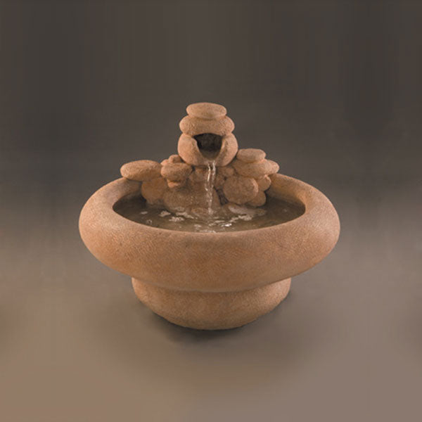 Fiore Stone Large Serenity Fountain running against brown background