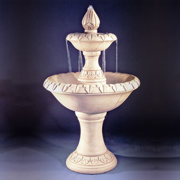 Fiore Stone Sycamore Fountain running against dark background