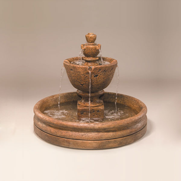 Fiore Stone Tuscany Garden Fountain with 46 Basin running against brown background