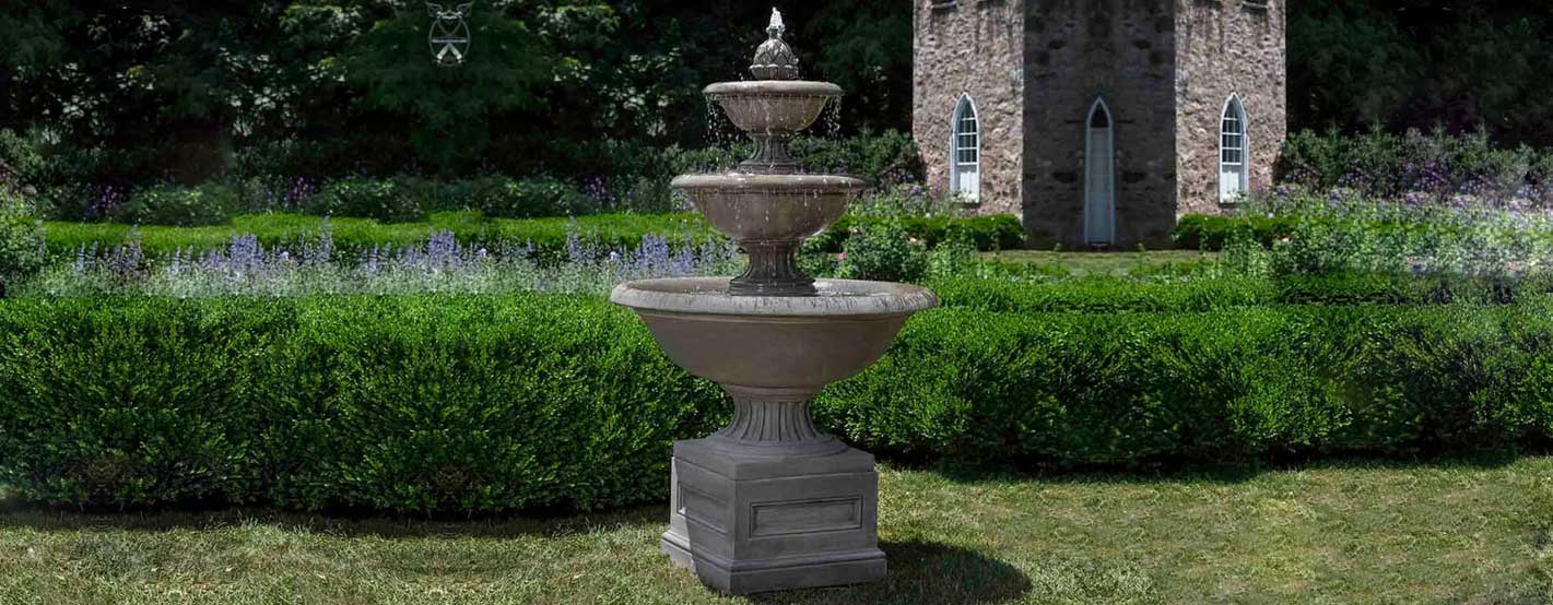 Fonthill Fountain in action in the backyard