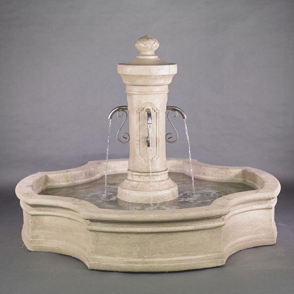 Giannini Garden Amalfi Monaco Pond Fountain against gray background