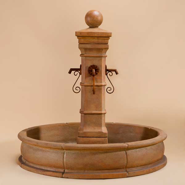 Giannini Garden Avignon Pond Fountain against brown background