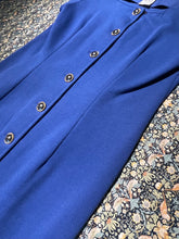 Load image into Gallery viewer, Vintage Royal Blue ‘80s Dress Straight Mid Length Size 11
