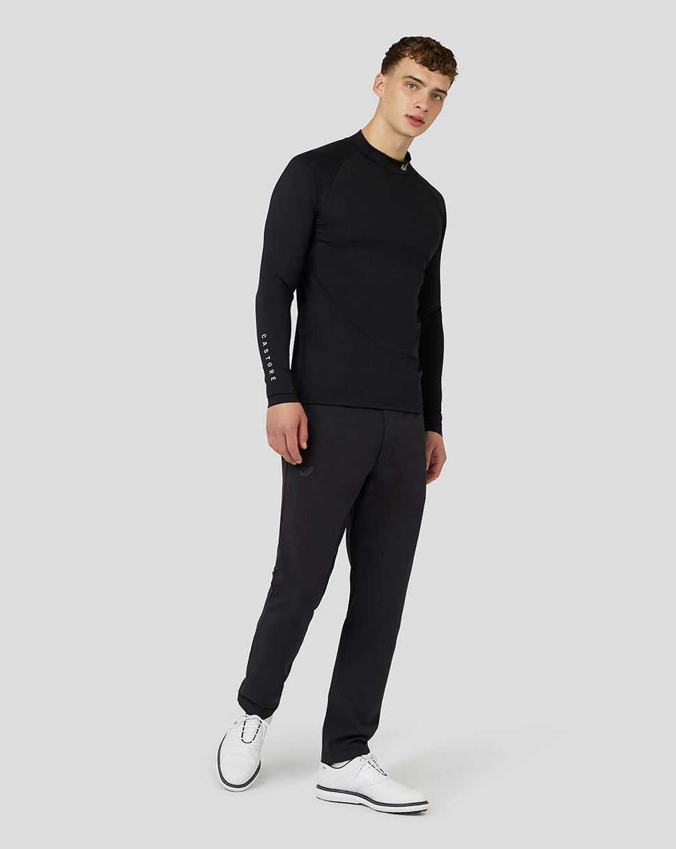 Men's Golf Long Sleeve Mock Neck Base Layer - Black – Castore