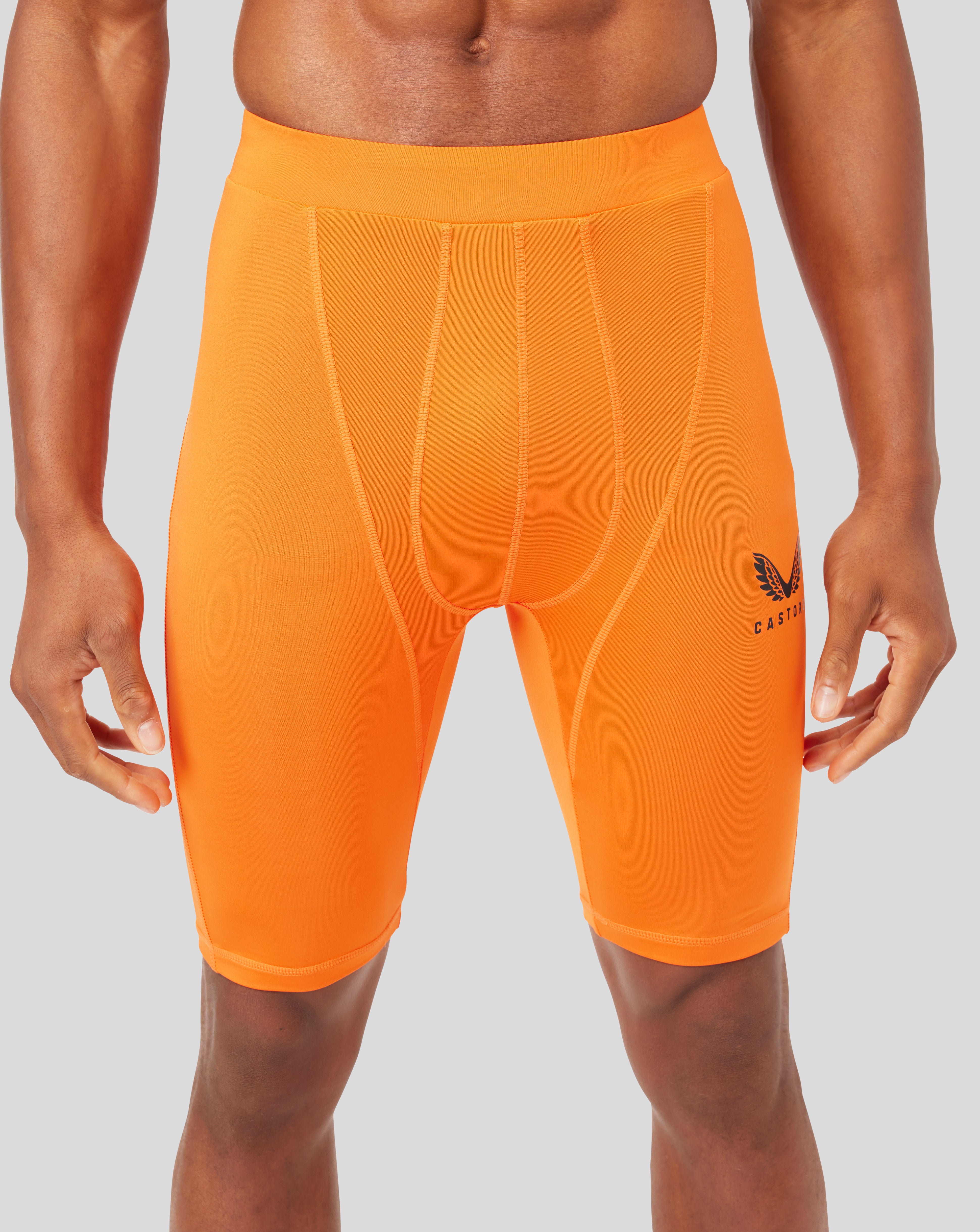 ORANGE THEORY Mens Compression Shorts Fitness Athletic Orange