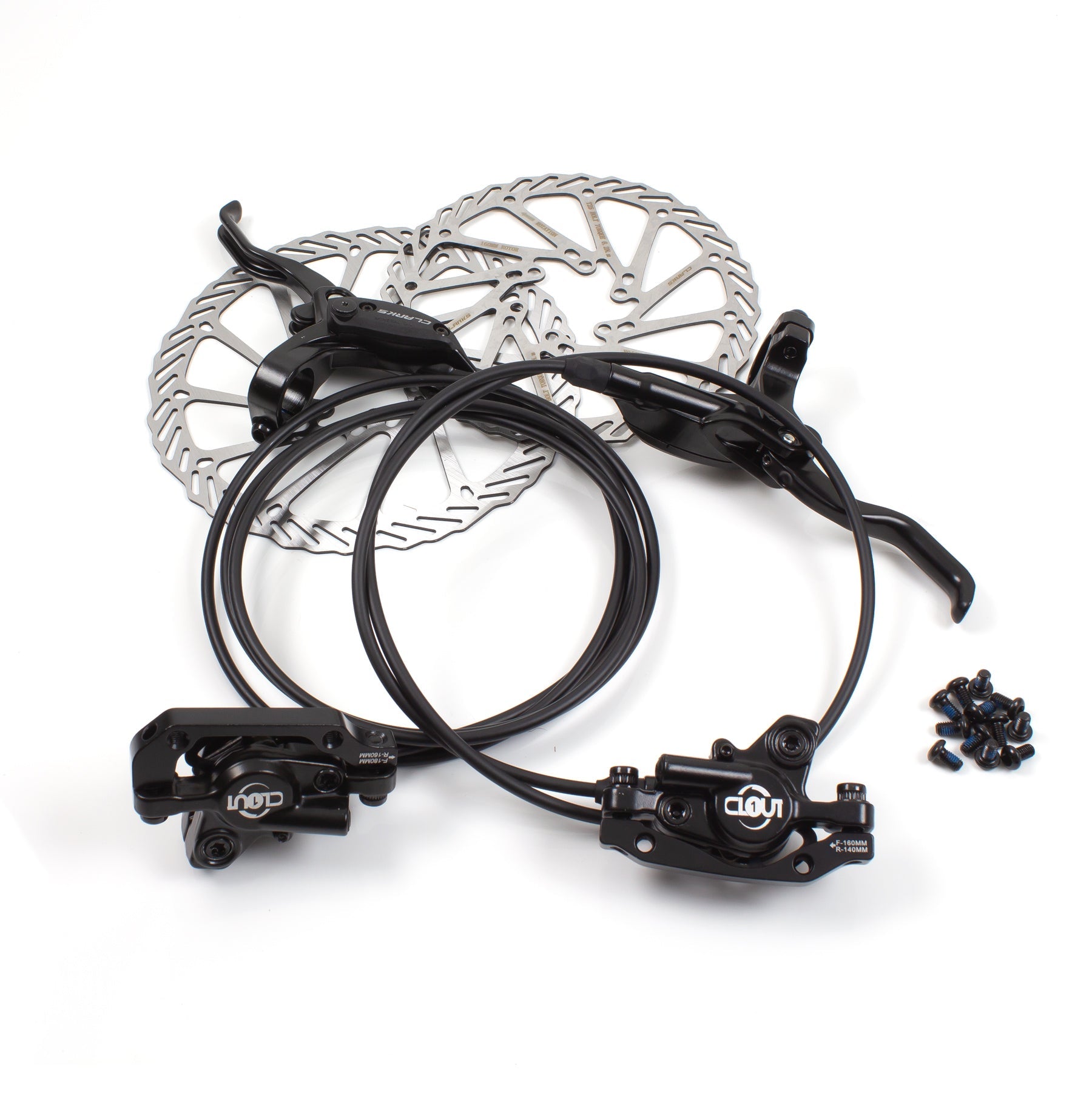 View Clarks Clout1 MTB Hybrid Hydraulic Disc Brake Set Front Rear 180160 information