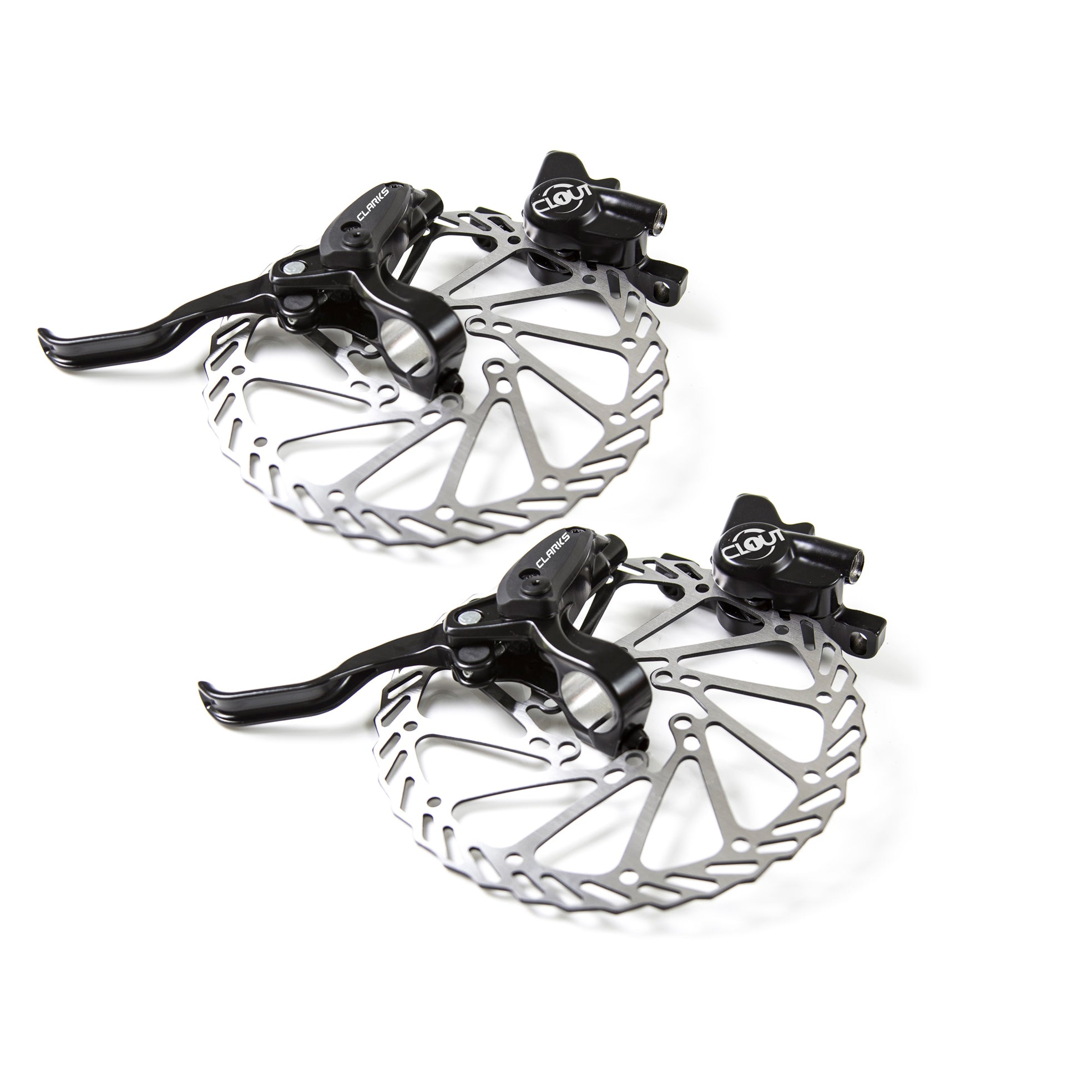 View Clarks Clout Hydraulic Disc Brake Set Front and Rear Front 180mm Rear 160mm Set information