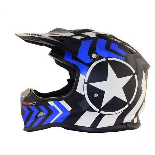 Kids 3GO Motocross Crash Helmet - Blue