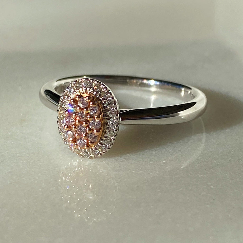 blush pink diamond ring