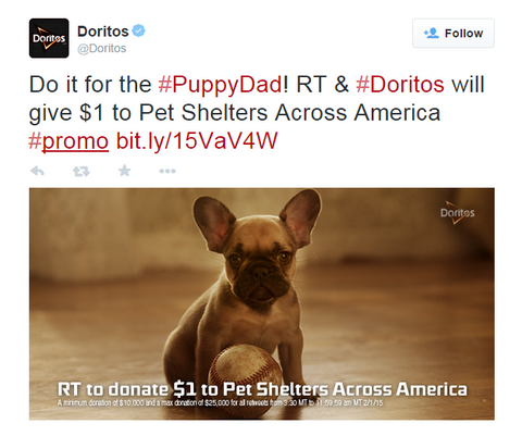 doritos twitter campaign puppy dad