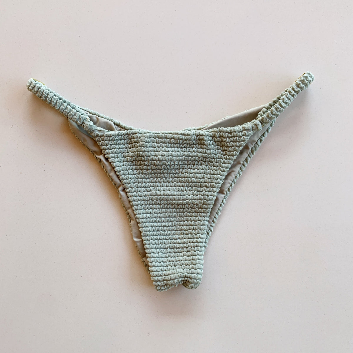 Sage Green Textured Tanga Bikini Bottom#N#– MyBrazilianShop