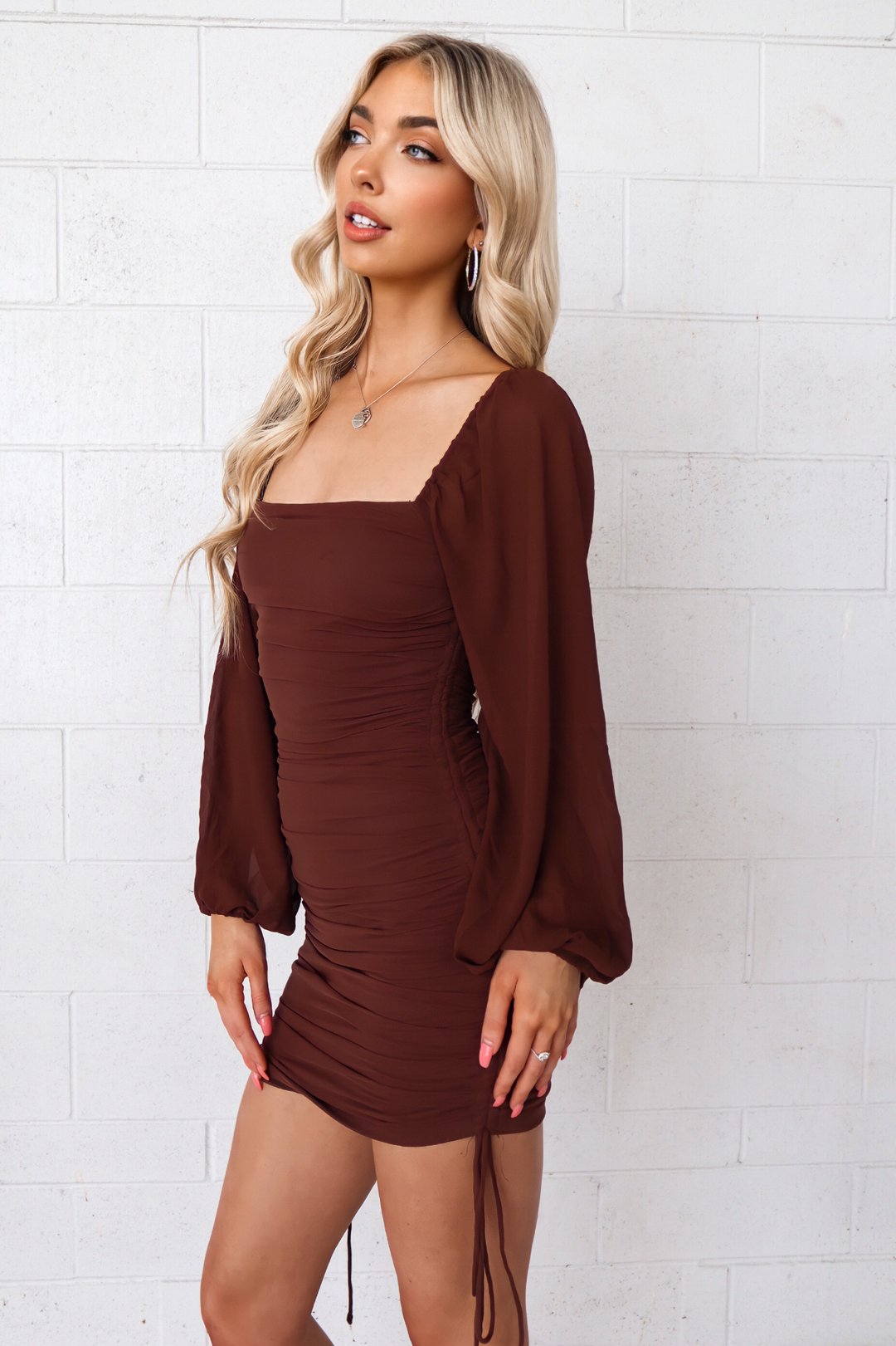 Astrid Mesh Dress - Chocolate