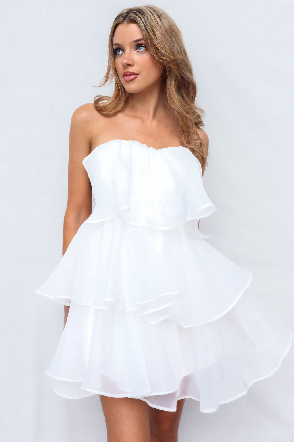 Hallie Dress - White Tulle Cute Staple Semi Formal Cocktail Mini – Runway  Goddess