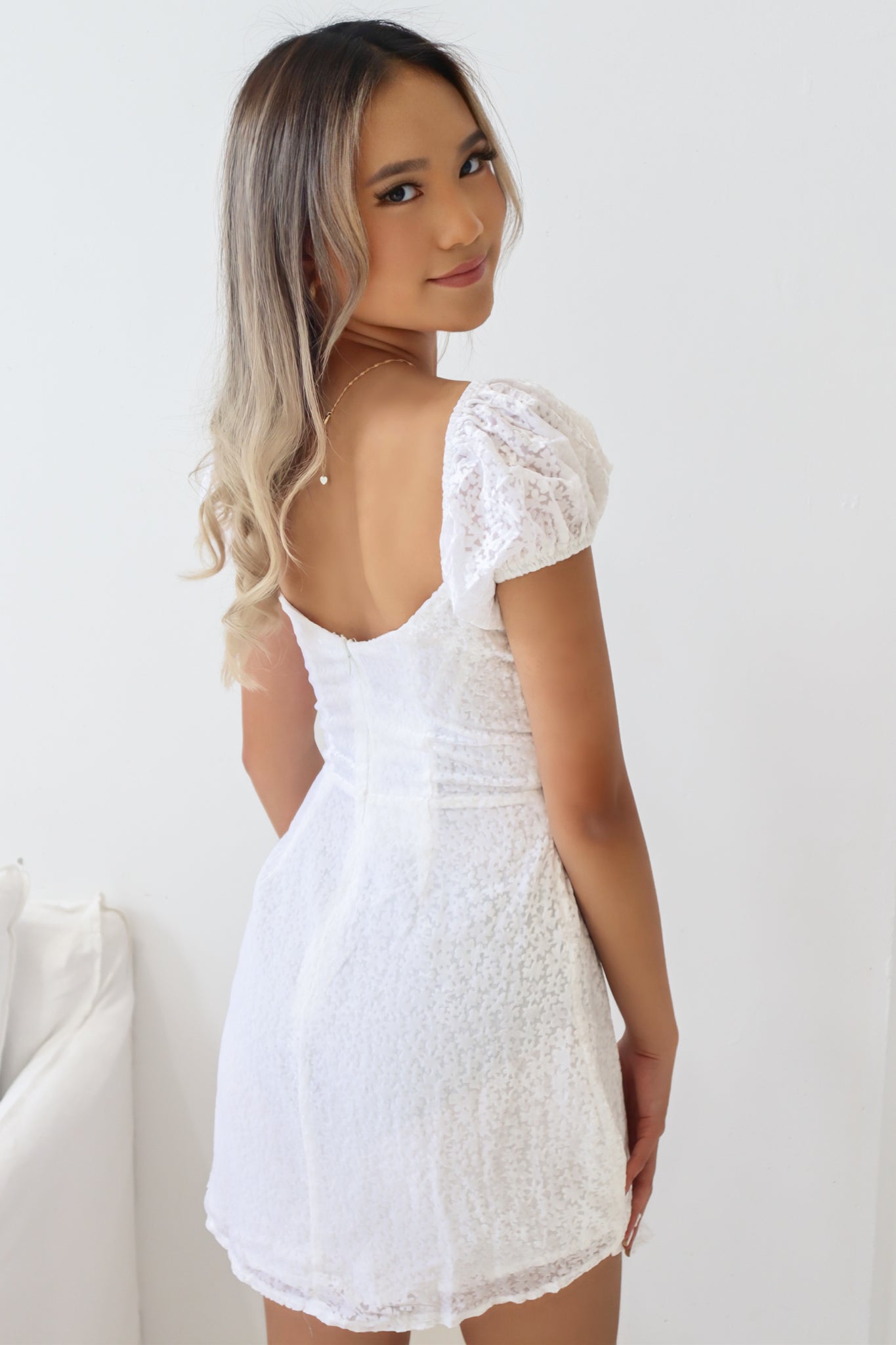 Angelina Mini Dress - White