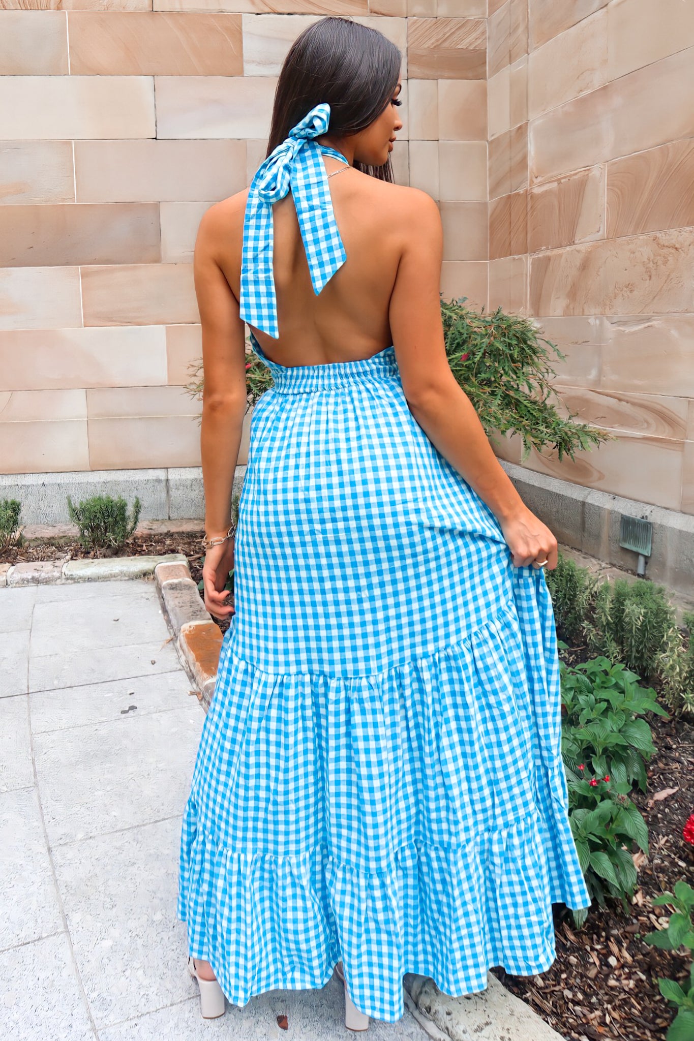 Chelsea Maxi Dress - Blue Gingham