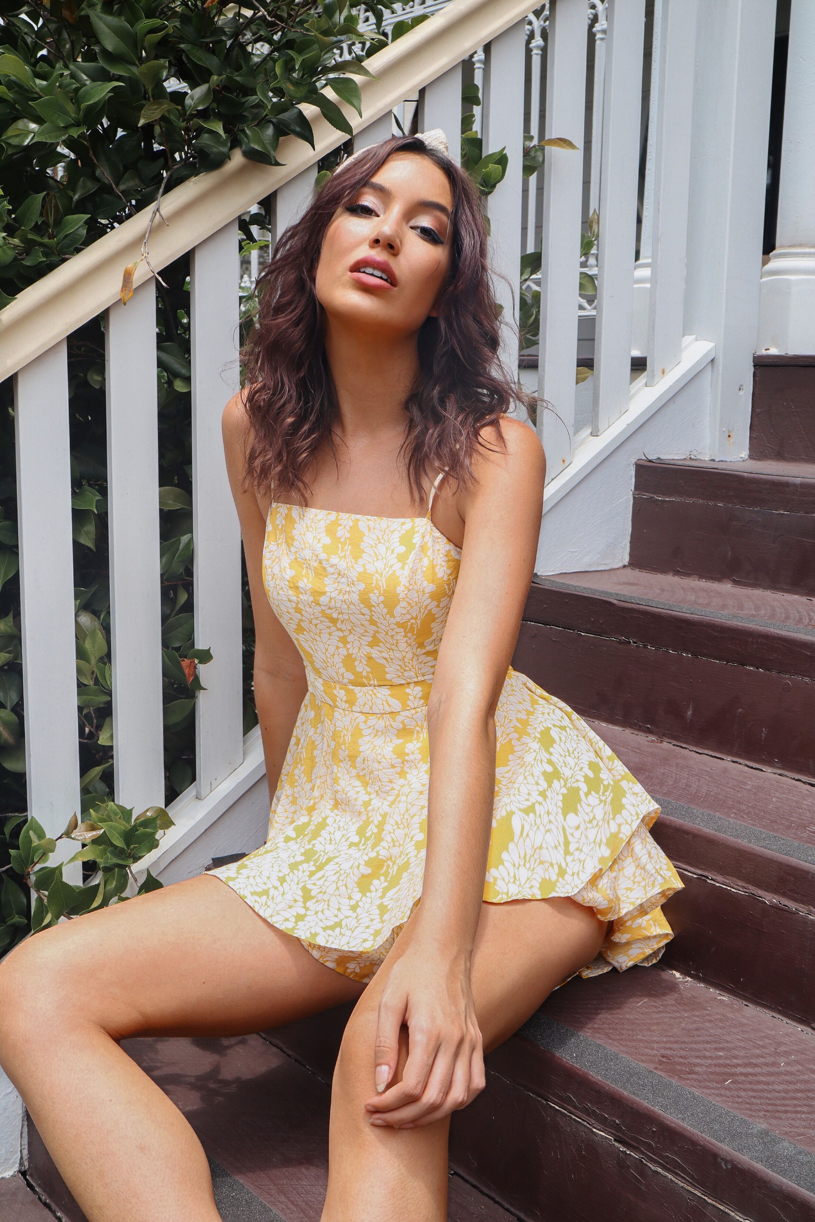 Hanelli Floral Playsuit - Yellow