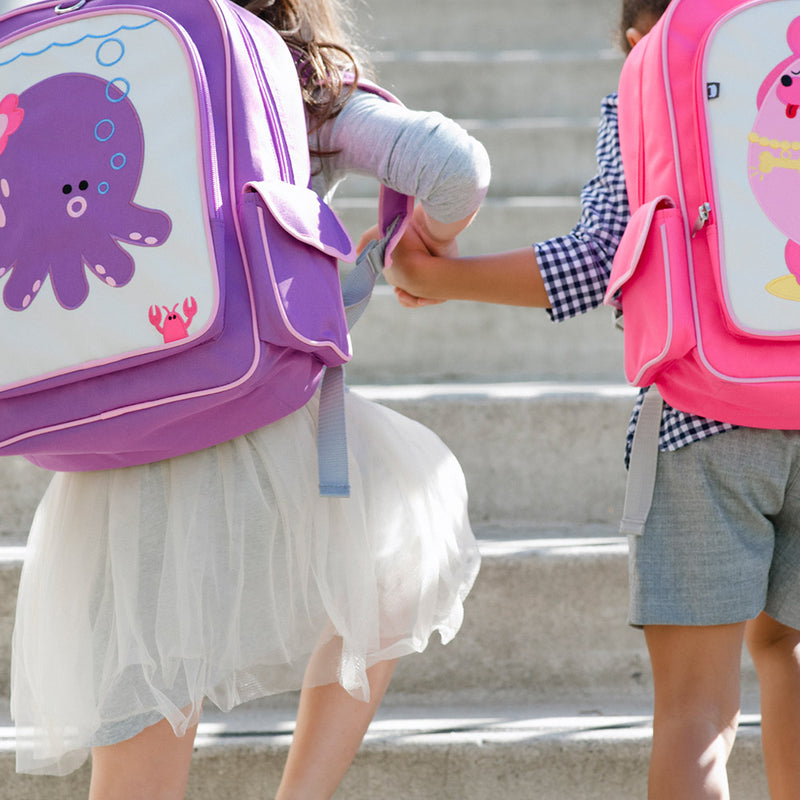 kid with big backpack