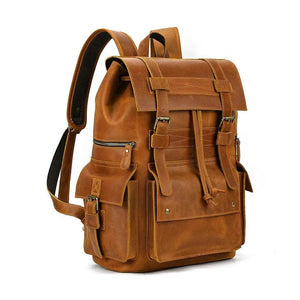 Leather Backpack Luxury Male Real Leather Travel Day Bag - VacationGrabs - Day Bag Backpack