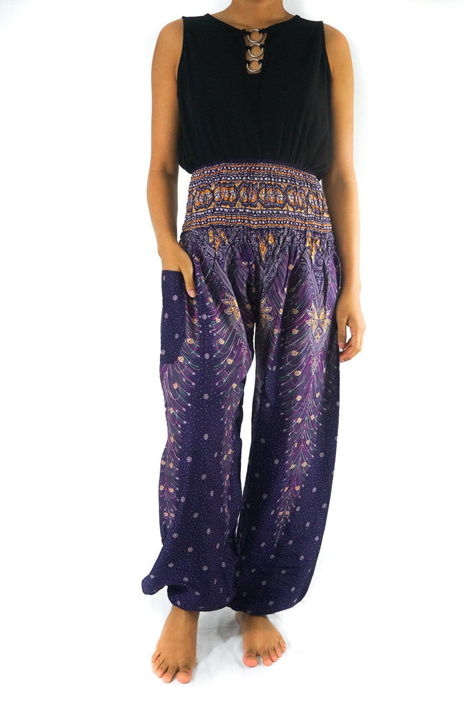 Purple Floral Womens Boho Pants Hippie Pants Yoga – VacationGrabs