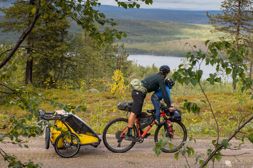 Towing a kids bike trailer