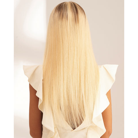perruque naturelle longue blonde