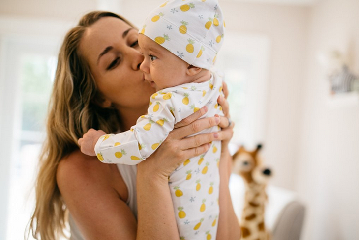 nico made pineapple print baby gown and hat