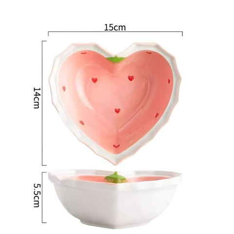 Cottagecore Strawberry Bowl Size