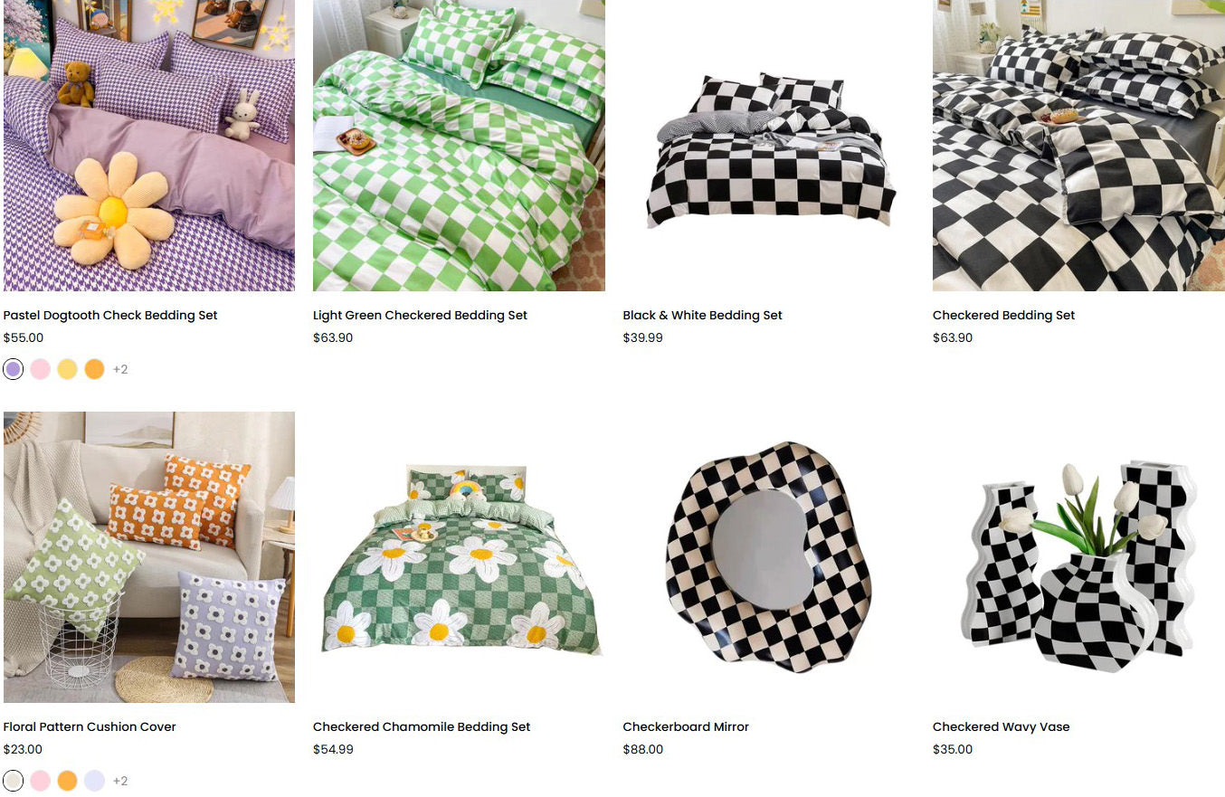 Checkered bedding