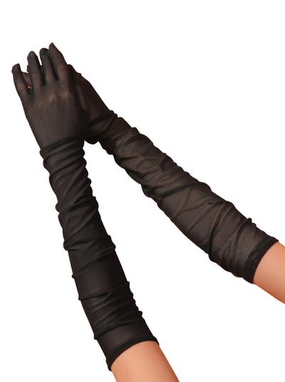Black Mesh Long Gloves - TOXIC ENVY BOUTIQUE 
