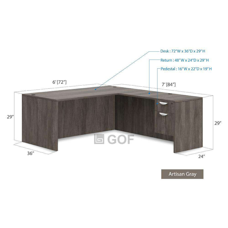 GOF 3 Person Separate Workstation Cubicle (6'D x 21'W x 6'H -W) / Office Partition, Room Divider - Kainosbuy.com