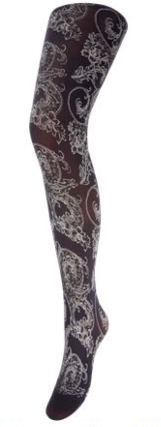 Sophia - ELLE Designer Baroque Swirl Tights