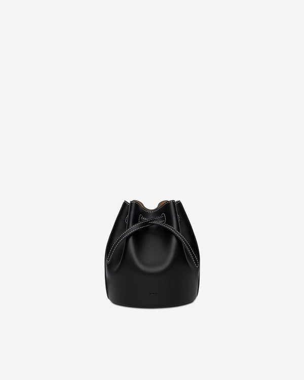 BUCKET BAG WITH TOPSTITCHING - Black