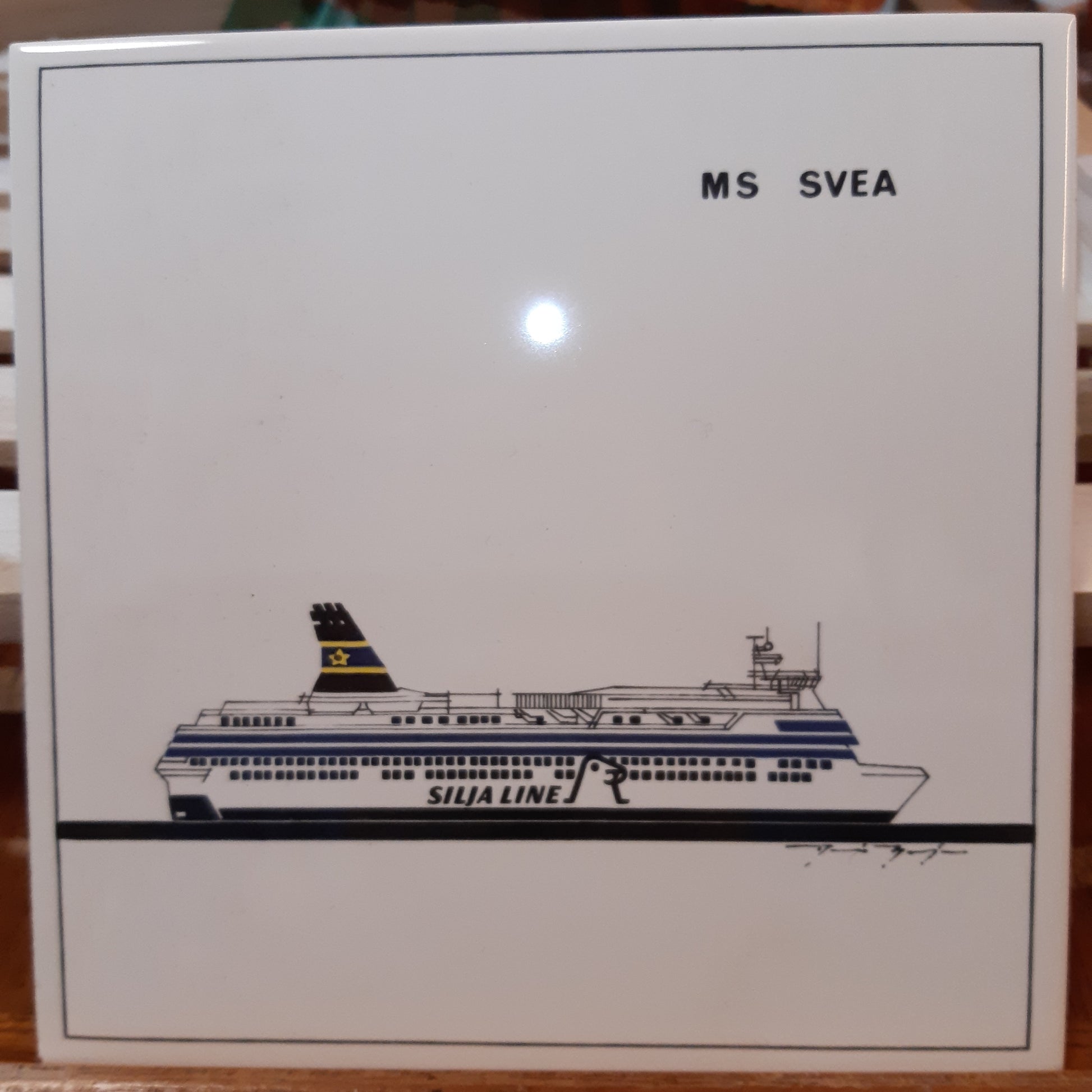 Silja Line MS Svea laatta – Maurin Makasiini - Vanhan tavaran kauppa