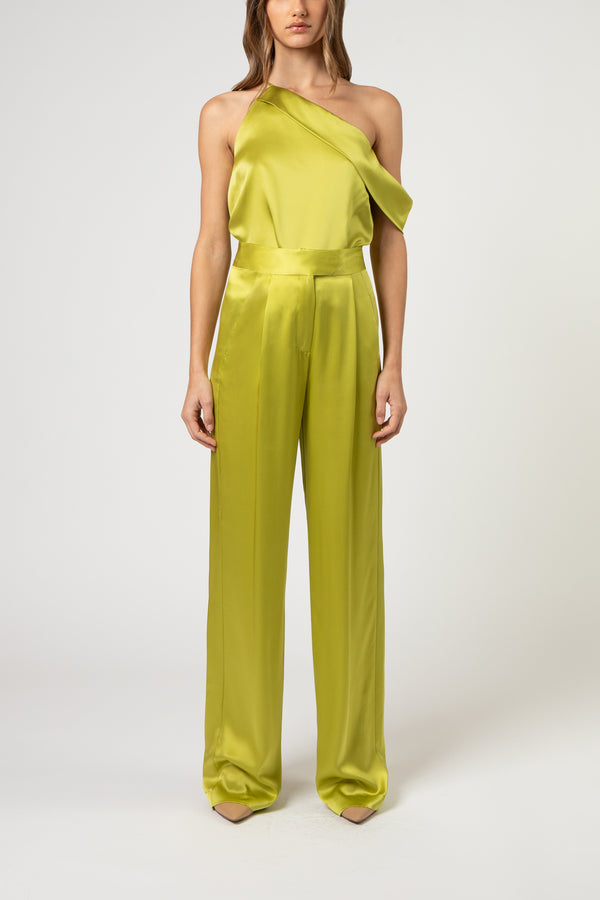 Karli Wide Leg Pant - Chartreuse