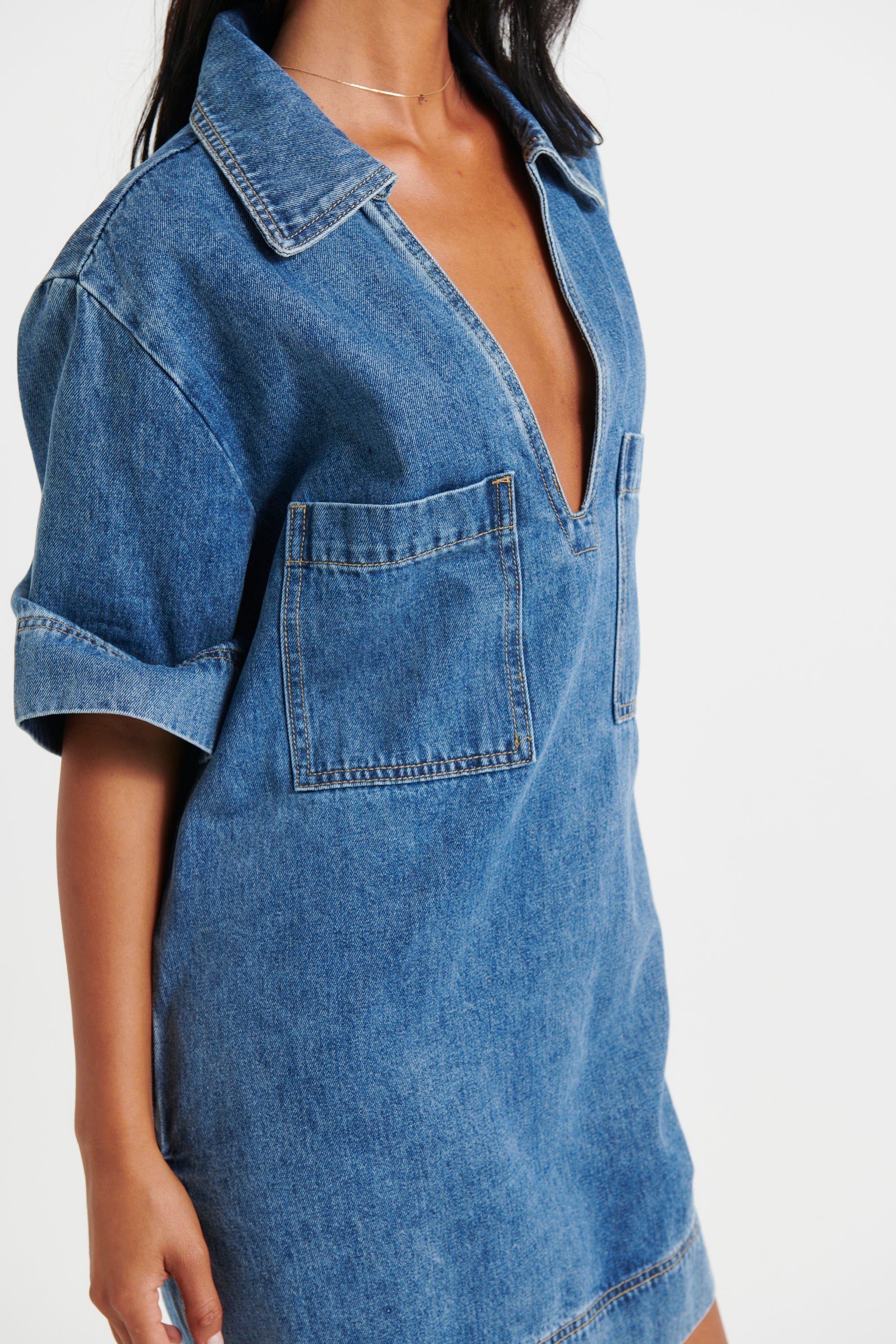 Rhythm Mini Denim Dress Indigo