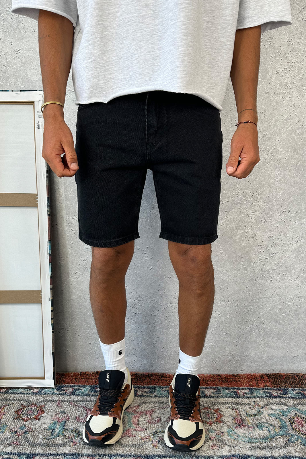 Andre Relaxed Denim Short Black