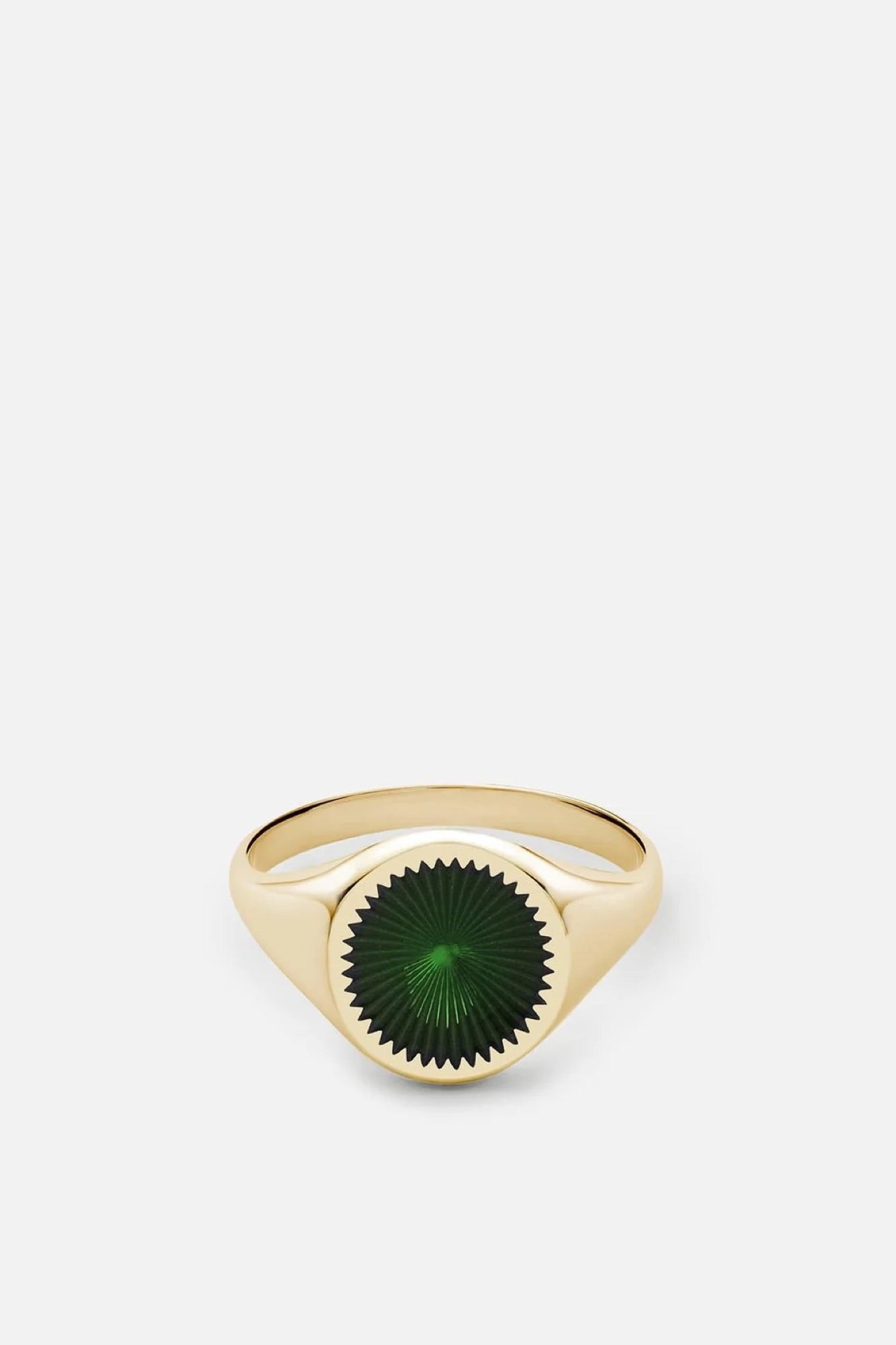 Miansai Solar Signet Ring Gold Vermeil/Jasper Green